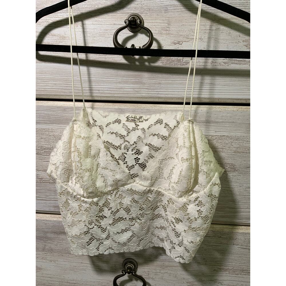 Intimately Free People White Sheer Lace Bralette Top - Size Large